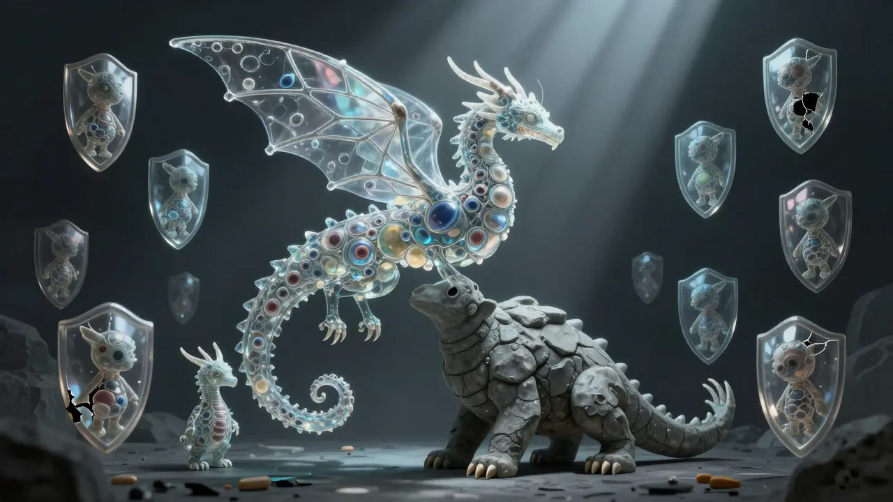Glass dragon alebrije representing complex biologic drug regulations